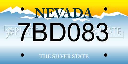 7BD083 Nevada License Plate