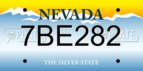 7BE282 Nevada License Plate