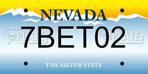 7BET02 Nevada License Plate