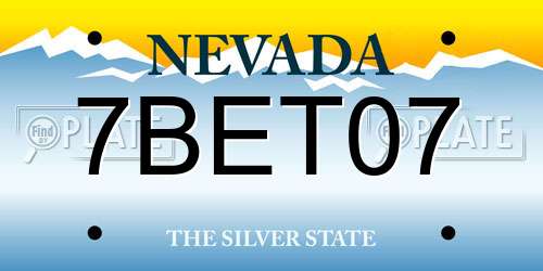 7BET07 Nevada License Plate