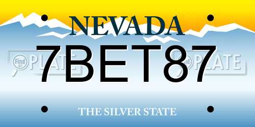 7BET87 Nevada License Plate