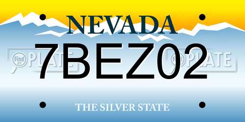7BEZ02 Nevada License Plate