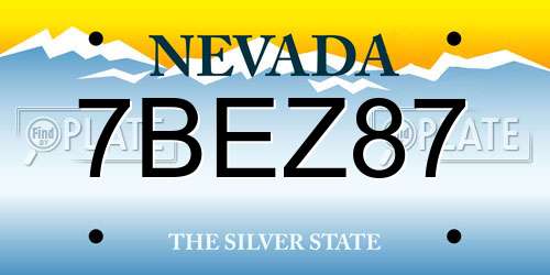 7BEZ87 Nevada License Plate