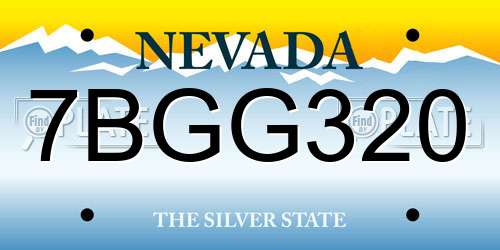 7BGG320 Nevada License Plate