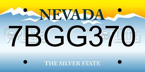 7BGG370 Nevada License Plate