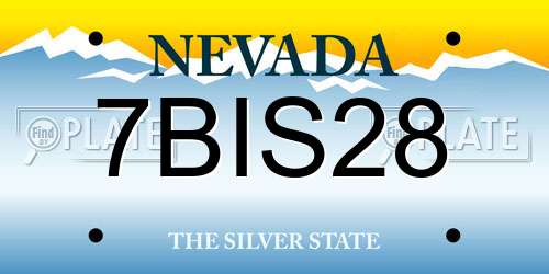 7BIS28 Nevada License Plate