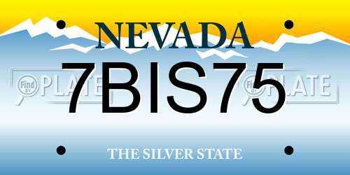 7BIS75 Nevada License Plate