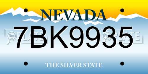 7BK9935 Nevada License Plate