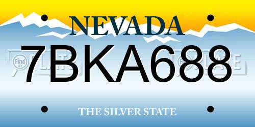 7BKA688 Nevada License Plate
