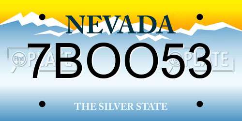 7BOO53 Nevada License Plate