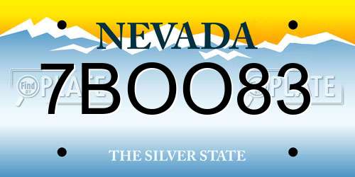 7BOO83 Nevada License Plate