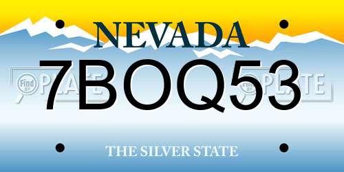 7BOQ53 Nevada License Plate