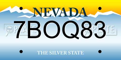 7BOQ83 Nevada License Plate