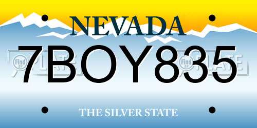7BOY835 Nevada License Plate