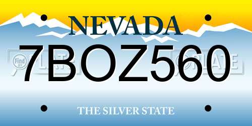 7BOZ560 Nevada License Plate