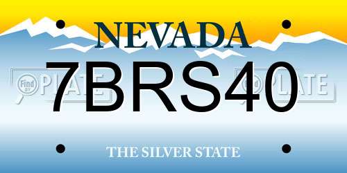 7BRS40 Nevada License Plate