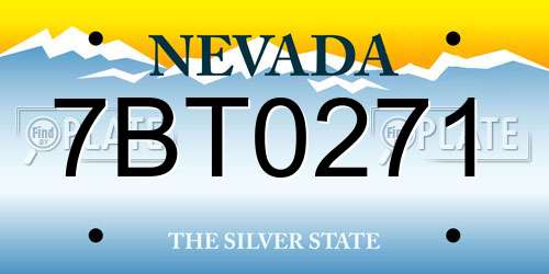 7BT0271 Nevada License Plate