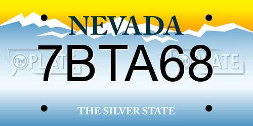 7BTA68 Nevada License Plate