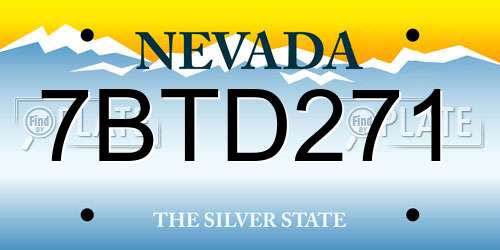 7BTD271 Nevada License Plate