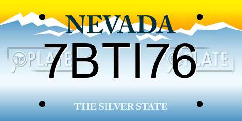 7BTI76 Nevada License Plate