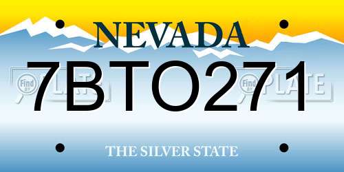 7BTO271 Nevada License Plate