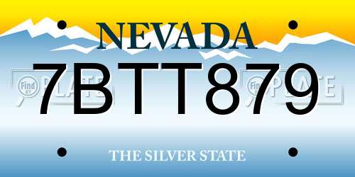 7BTT879 Nevada License Plate