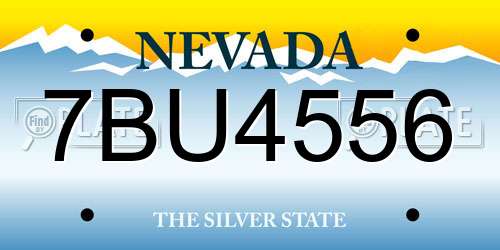 7BU4556 Nevada License Plate