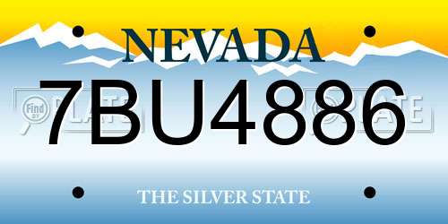 7BU4886 Nevada License Plate
