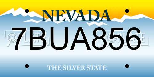 7BUA856 Nevada License Plate