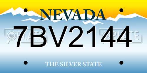 7BV2144 Nevada License Plate