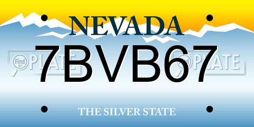 7BVB67 Nevada License Plate
