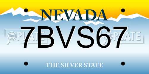 7BVS67 Nevada License Plate