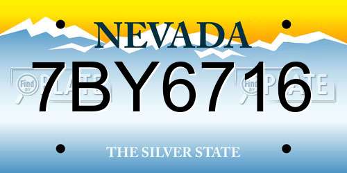 7BY6716 Nevada License Plate