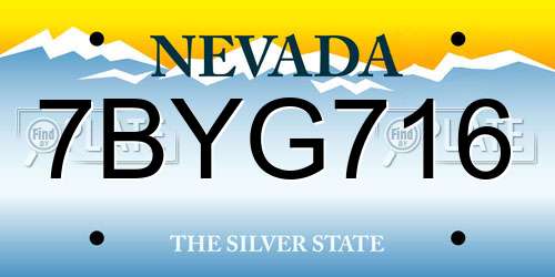 7BYG716 Nevada License Plate