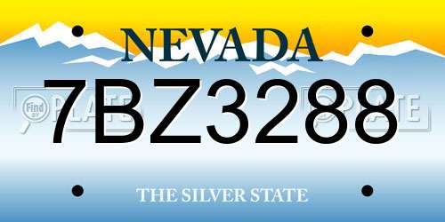 7BZ3288 Nevada License Plate