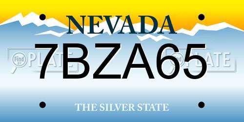 7BZA65 Nevada License Plate