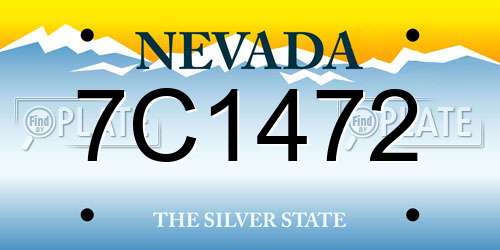 7C1472 Nevada License Plate
