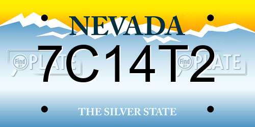 7C14T2 Nevada License Plate