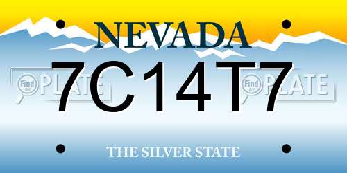 7C14T7 Nevada License Plate