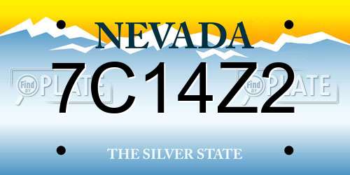 7C14Z2 Nevada License Plate