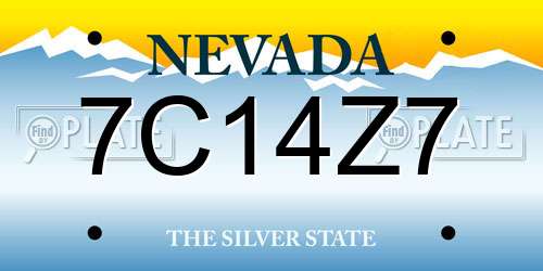 7C14Z7 Nevada License Plate