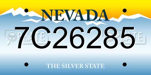 7C26285 Nevada License Plate