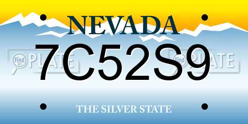 7C52S9 Nevada License Plate