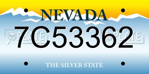 7C53362 Nevada License Plate