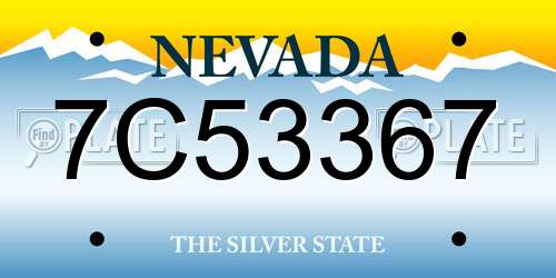 7C53367 Nevada License Plate
