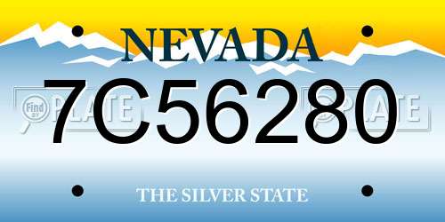 7C56280 Nevada License Plate