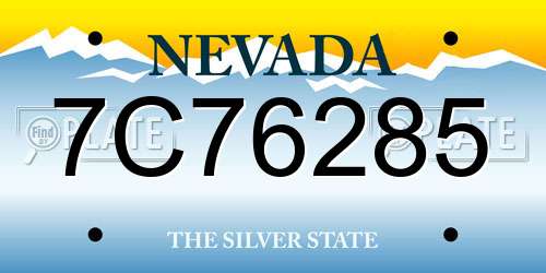 7C76285 Nevada License Plate