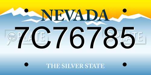 7C76785 Nevada License Plate