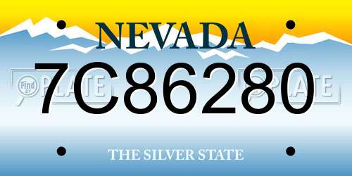7C86280 Nevada License Plate