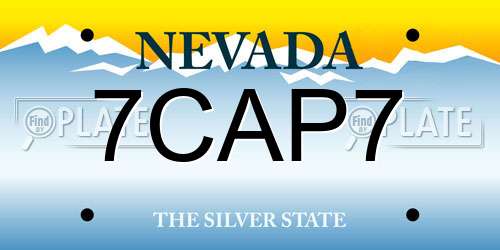 7CAP7 Nevada License Plate